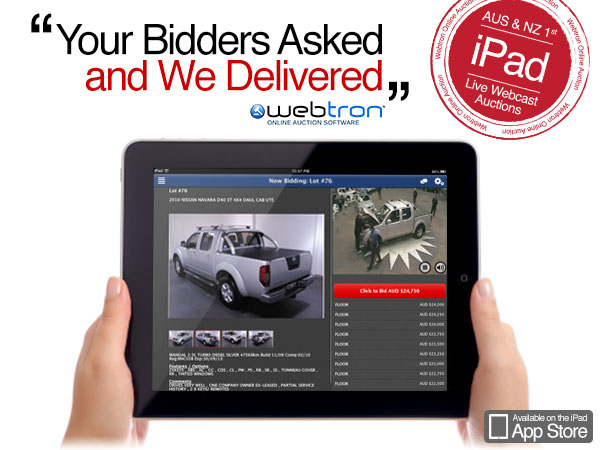 iPad Webcast Online Auctions - Webtron Online Auction