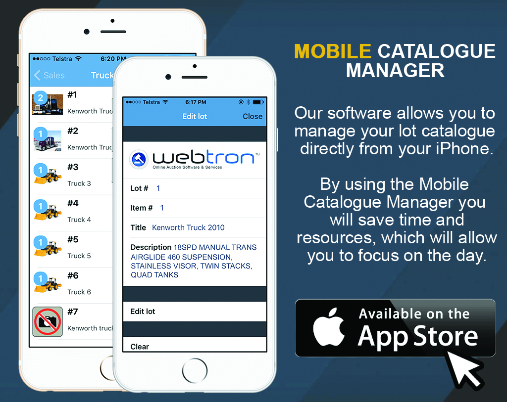 Online Auction Software Updates Mobile Catalogue Manager 2016