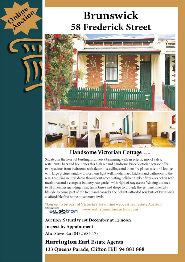 58 Frederick Street, Brunswick - Online Property Auction - Webtron Online Auction