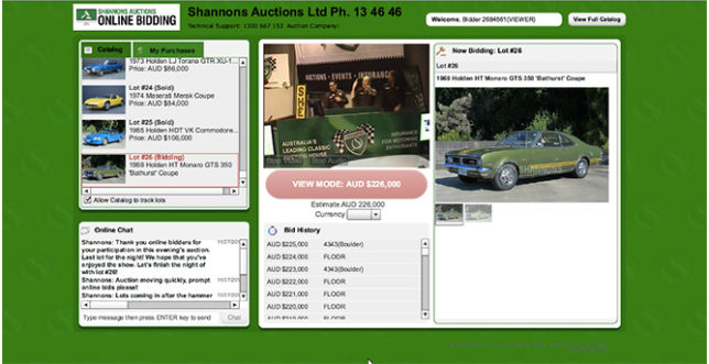 The recent Shannons Auctions with an AU$225'000 winning bid sold to a buyer in Perth in November this year